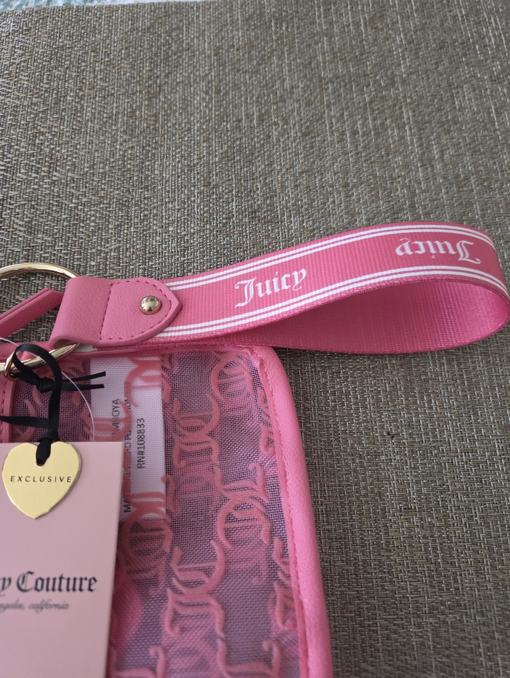 Juicy Couture Hot Pink Logo Card & Key Pouch Set - Picture 6 of 7